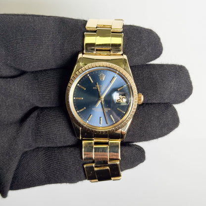 Rolex Date 34mm Blue Dial Watch Ref# 15007