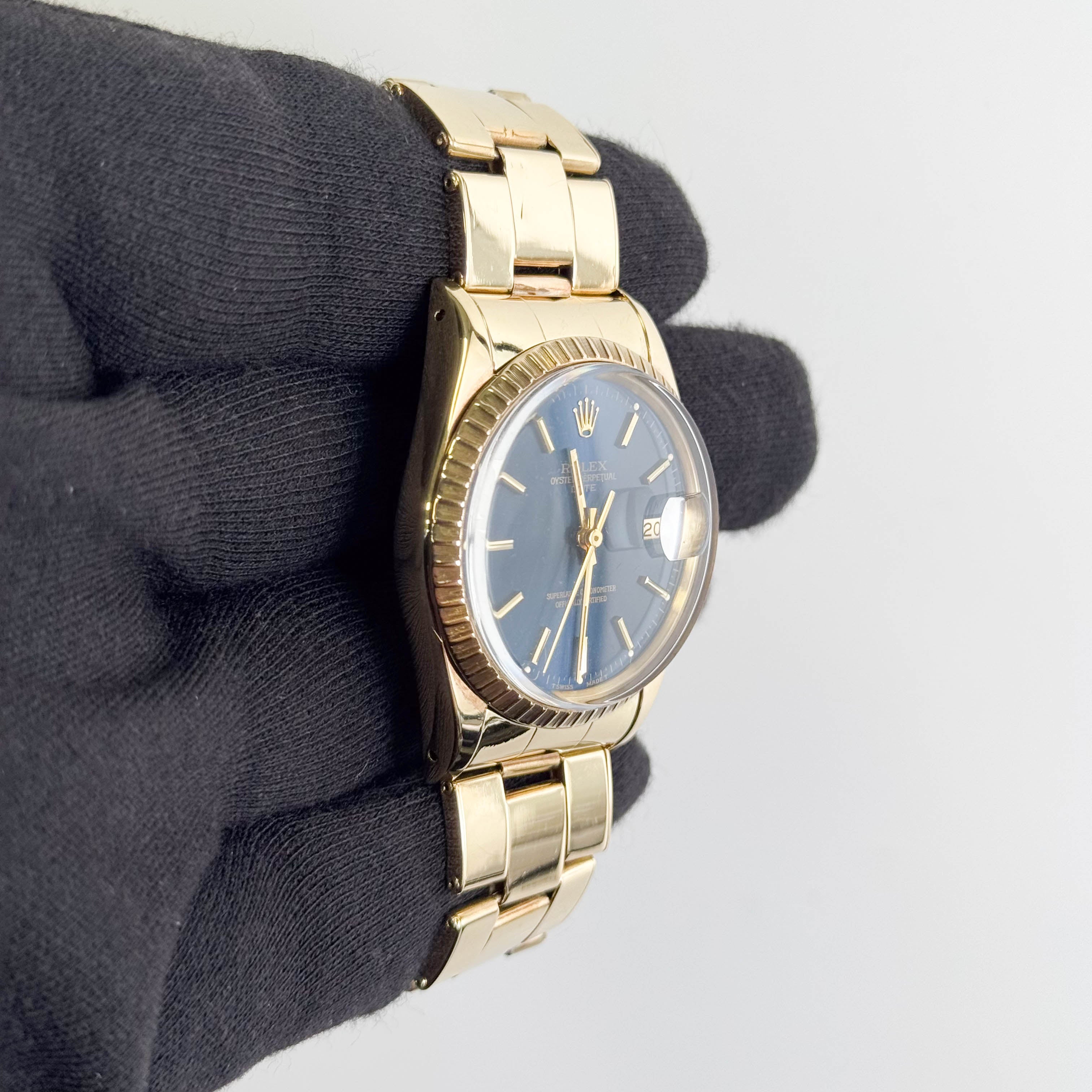 Rolex Date 34mm Blue Dial Watch Ref# 15007
