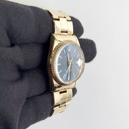 Rolex Date 34mm Blue Dial Watch Ref# 15007