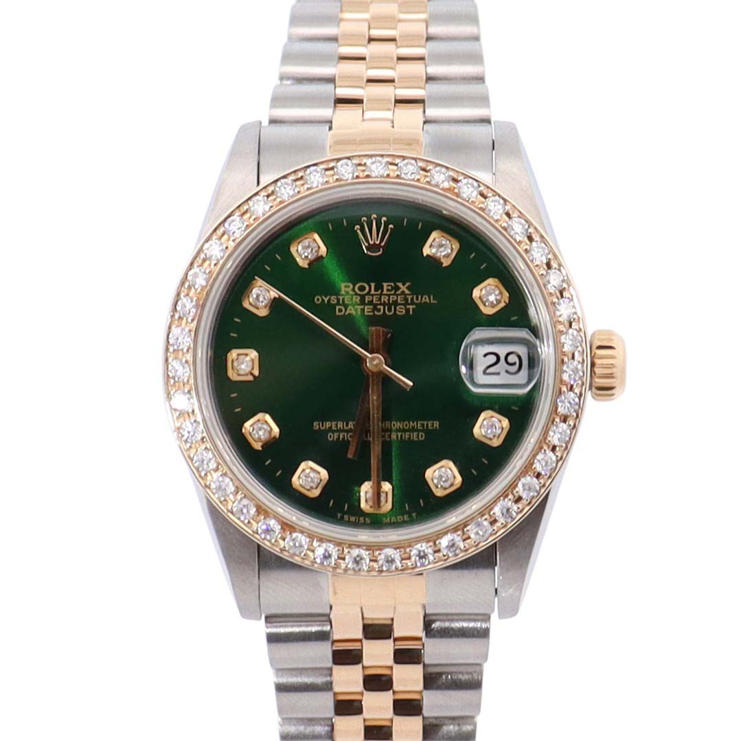Rolex Datejust 31mm Green Dial Watch Ref# 68273 - Happy Jewelers Fine Jewelry Lifetime Warranty
