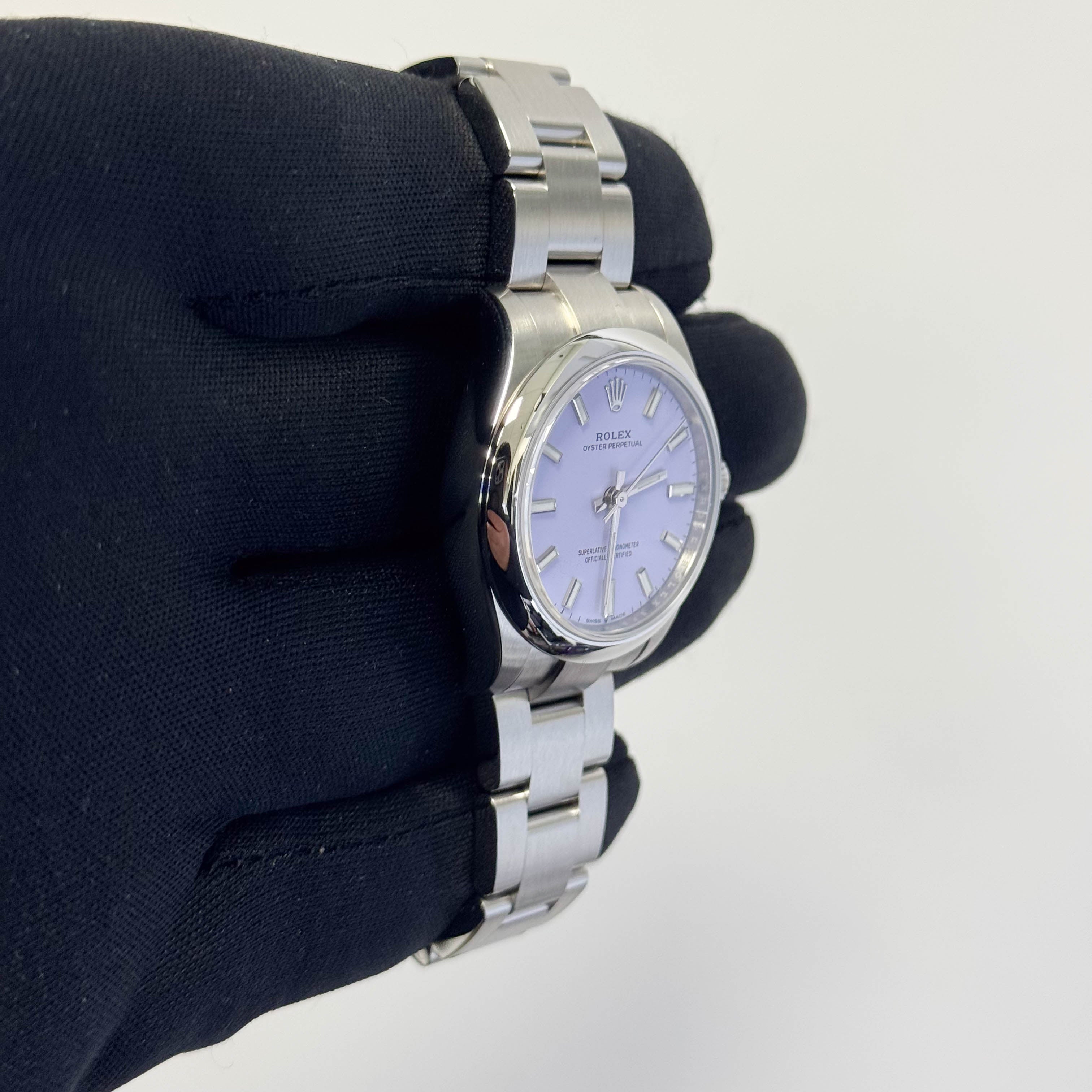 Rolex Oyster Perpetual 31mm Lilac Dial Watch Ref# 277200 – Happy