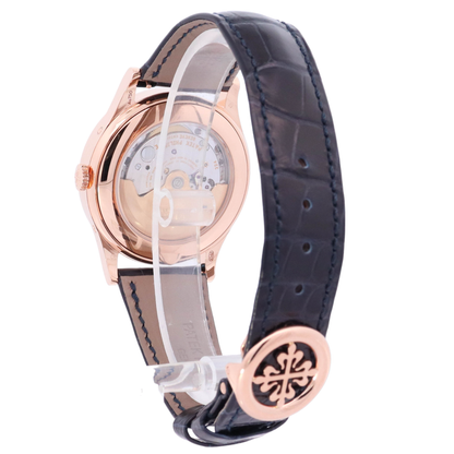 Patek Philippe Complications 38.5mm Rose Gold Blue Baguette Dial Watch Reference# 5396R-015 - Happy Jewelers Fine Jewelry Lifetime Warranty