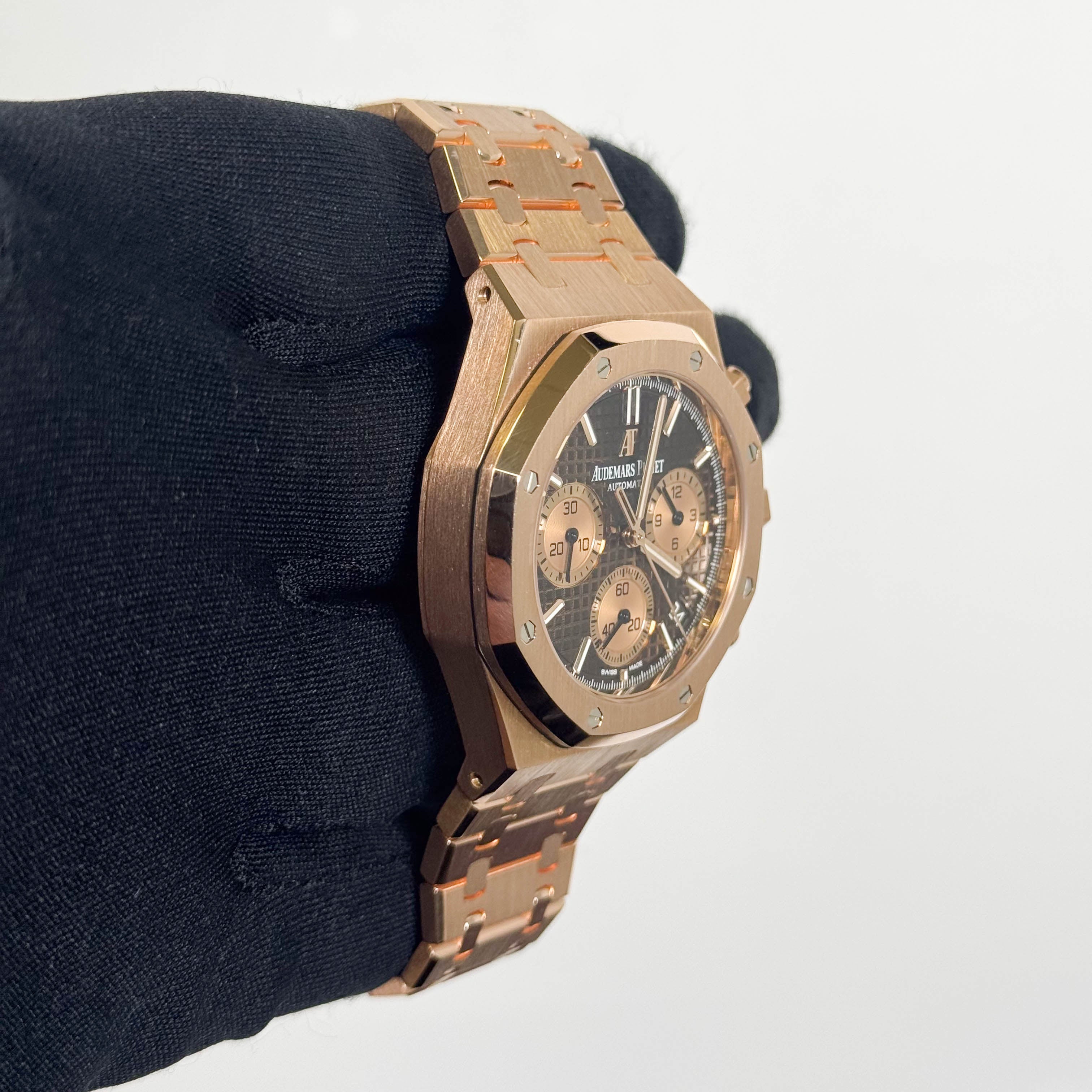 Audemars Piguet Royal Oak Rose Gold 41mm Chocolate Chronograph Dial Watch Ref# 26239OR.OO.1220OR.02 - Happy Jewelers Fine Jewelry Lifetime Warranty