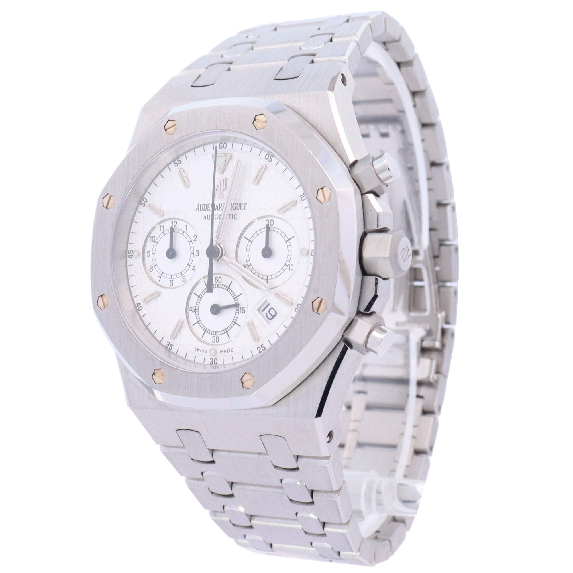 Audemars Piguet Royal Oak 39mm Stainless Steel White Chronograph Dial Watch Reference# 25860ST.OO.1110ST.05 - Happy Jewelers Fine Jewelry Lifetime Warranty