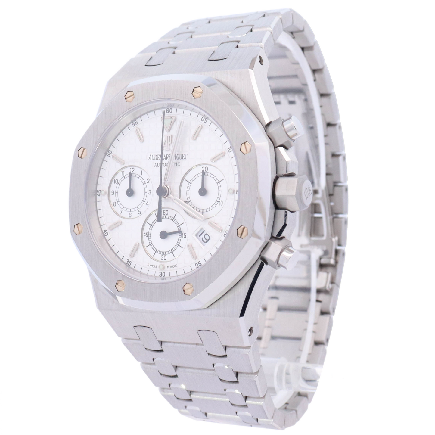 Audemars Piguet Royal Oak 39mm Stainless Steel White Chronograph Dial Watch Reference# 25860ST.OO.1110ST.05 - Happy Jewelers Fine Jewelry Lifetime Warranty