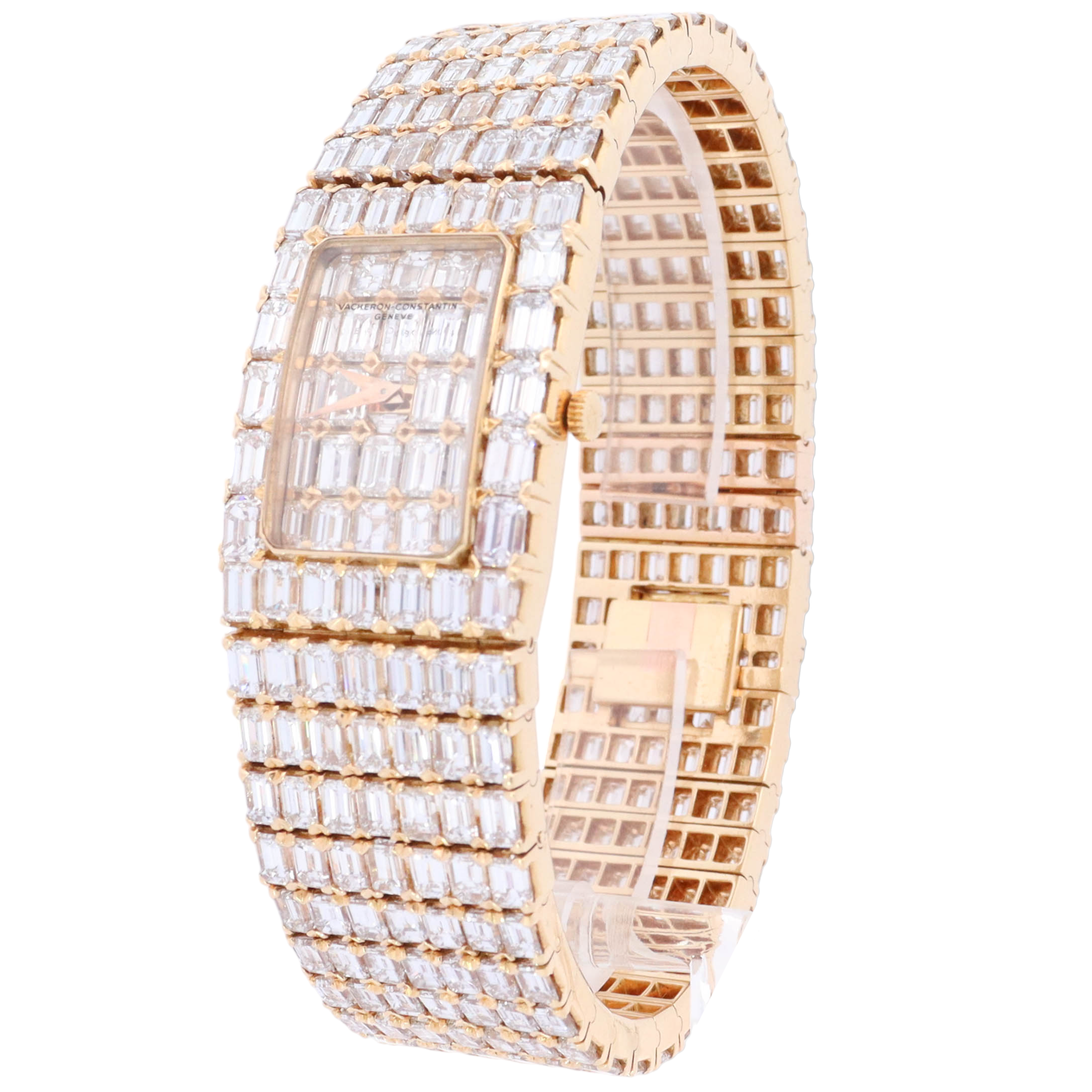 Vacheron Constantin Lord Kalla 23mm Yellow Gold Factory Set Baguette Dial Watch Reference# 35 511-723 - Happy Jewelers Fine Jewelry Lifetime Warranty