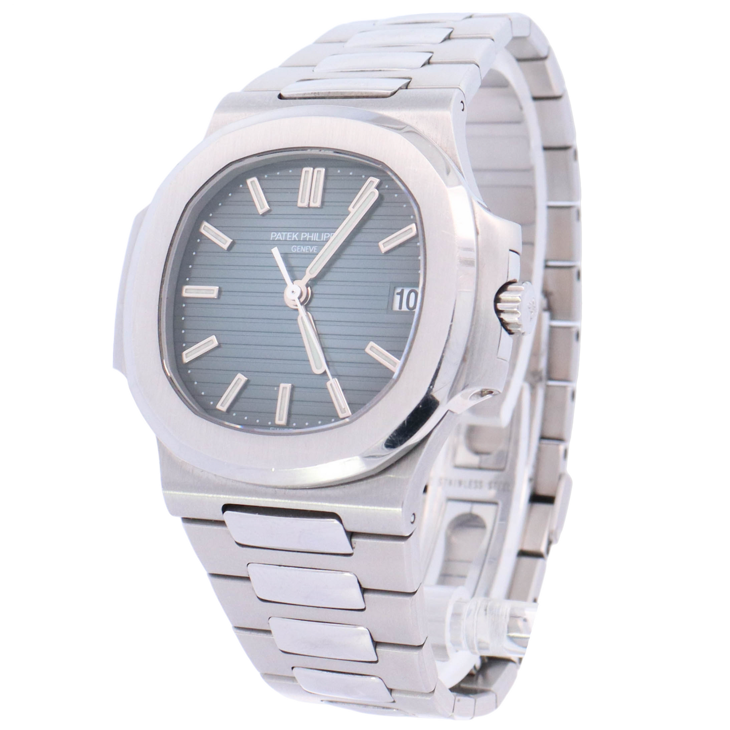 Patek Philippe Nautilus 38mm Stainless Steel Blue Gradient Stick Dial Watch Reference# 5800/1A-001 - Happy Jewelers Fine Jewelry Lifetime Warranty