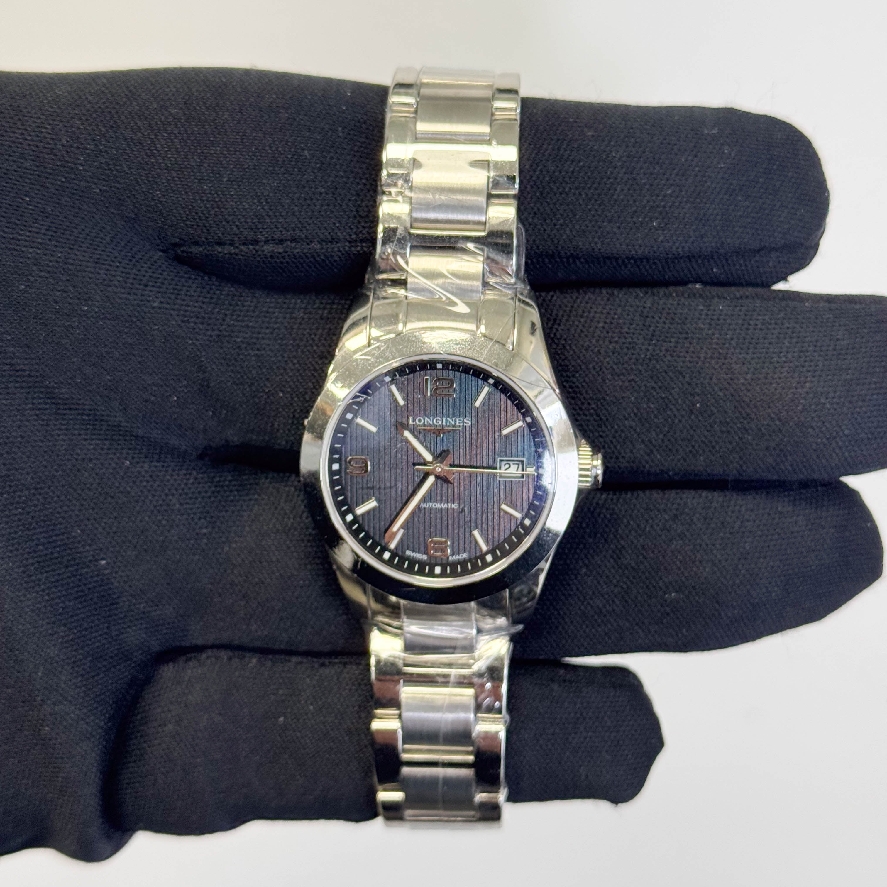 Longines Conquest 29mm Black Dial Watch Ref#L2.285.4.56.6 - Happy Jewelers Fine Jewelry Lifetime Warranty