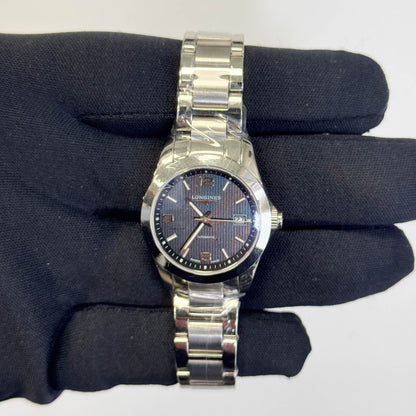 Longines Conquest 29mm Black Dial Watch Ref#L2.285.4.56.6 - Happy Jewelers Fine Jewelry Lifetime Warranty
