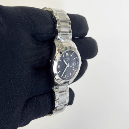 Longines Conquest 29mm Black Dial Watch Ref#L2.285.4.56.6 - Happy Jewelers Fine Jewelry Lifetime Warranty