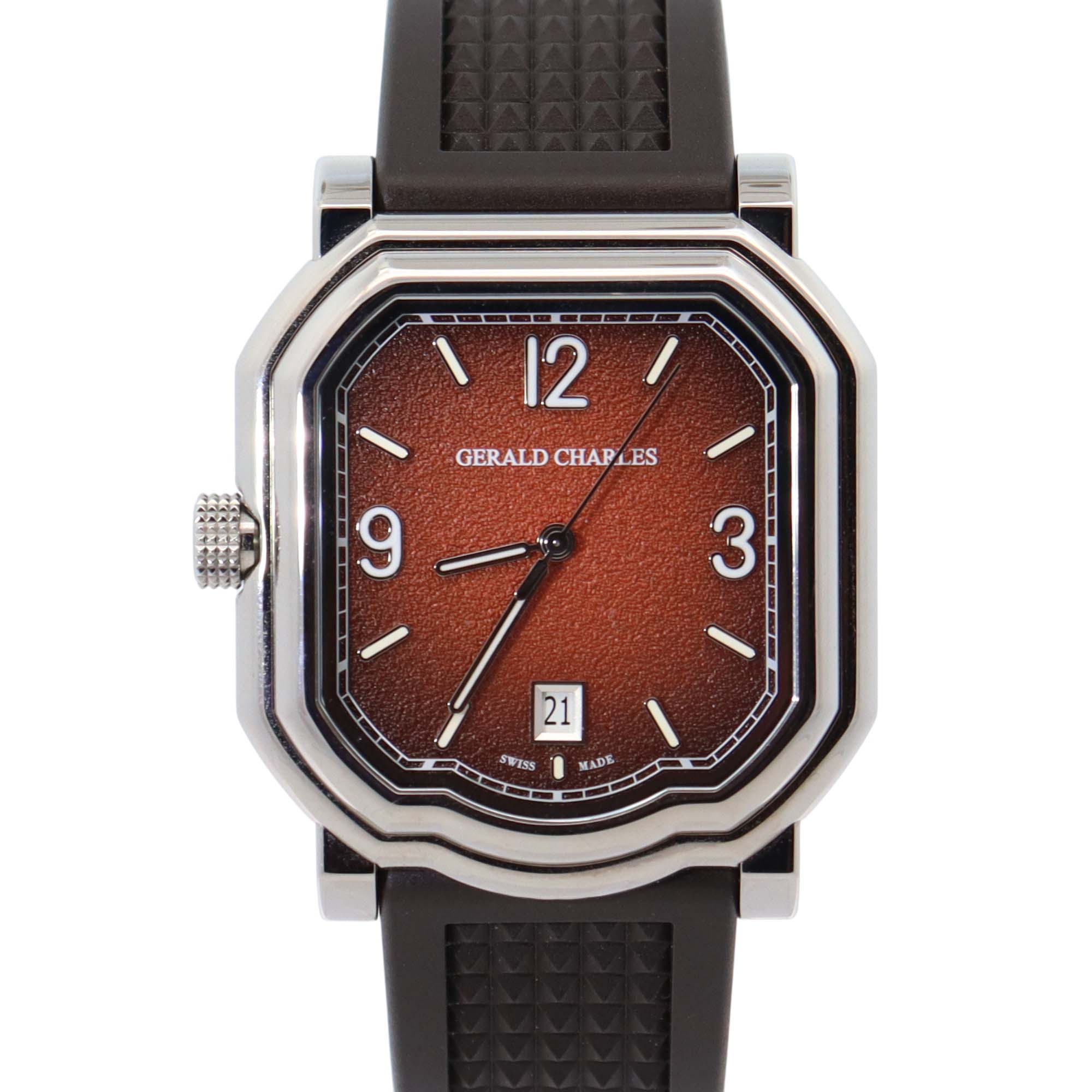 Gerald Charles Sport 39mm Brown Dial Watch Ref# GC2.0-TX-TN-08-GR - Happy Jewelers Fine Jewelry Lifetime Warranty