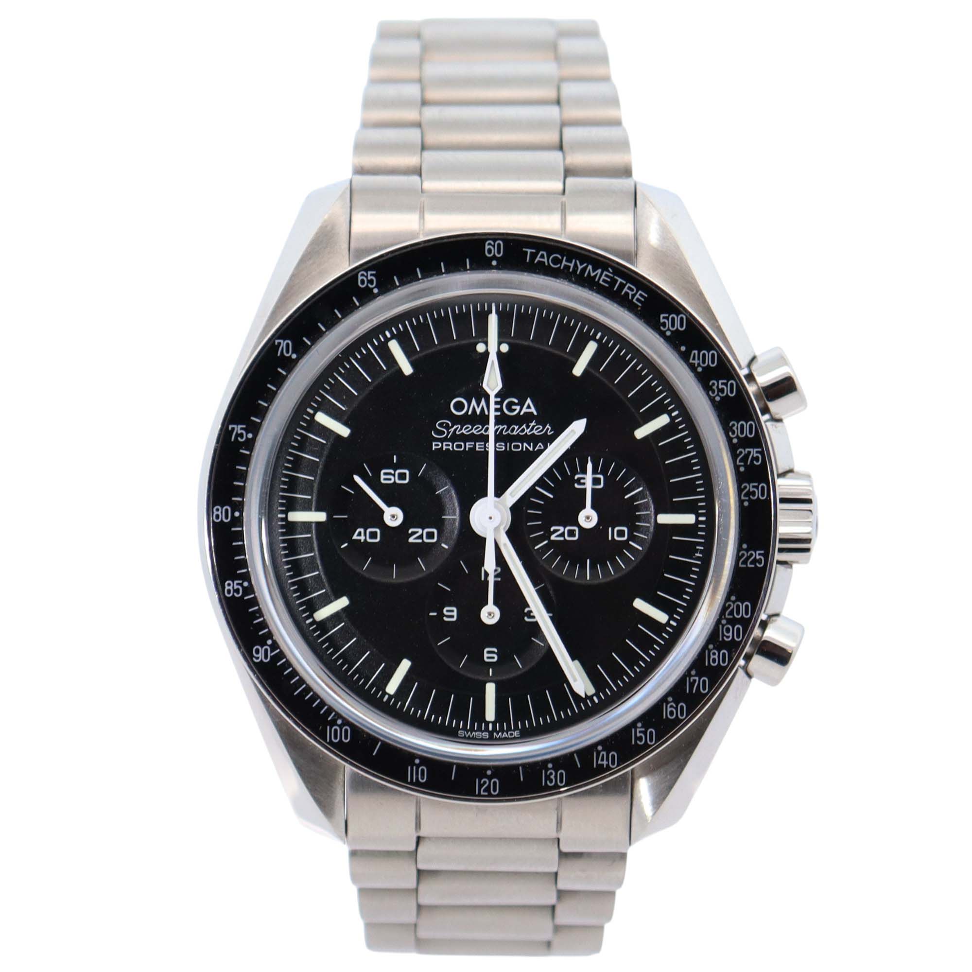 Omega Speedmaster 42mm Black Dial Watch Ref# 310.30.42.50.01.002 - Happy Jewelers Fine Jewelry Lifetime Warranty