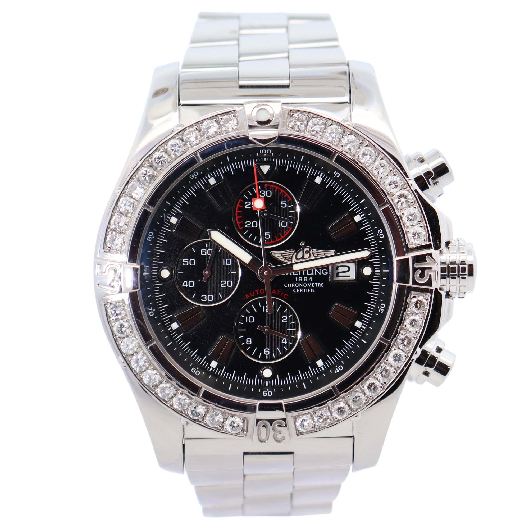 Breitling Super Avenger 48mm Black Dial Watch Ref# A13370 - Happy Jewelers Fine Jewelry Lifetime Warranty