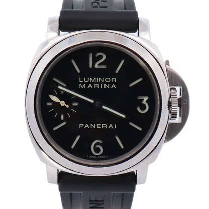 Panerai Luminor Marina 44mm Stainless Steel Black Stick & Arabic Dial Watch Reference# PAM00111 - Happy Jewelers Fine Jewelry Lifetime Warranty