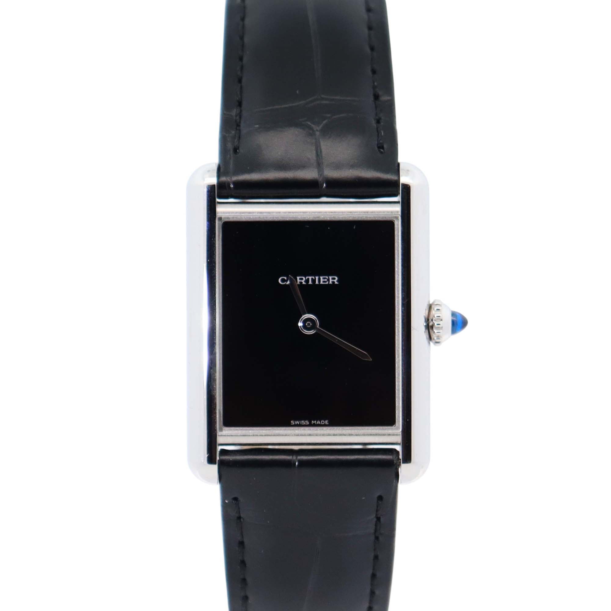 Cartier Tank 25.5mm Black Dial Watch Ref# WSTA0072 - Happy Jewelers Fine Jewelry Lifetime Warranty