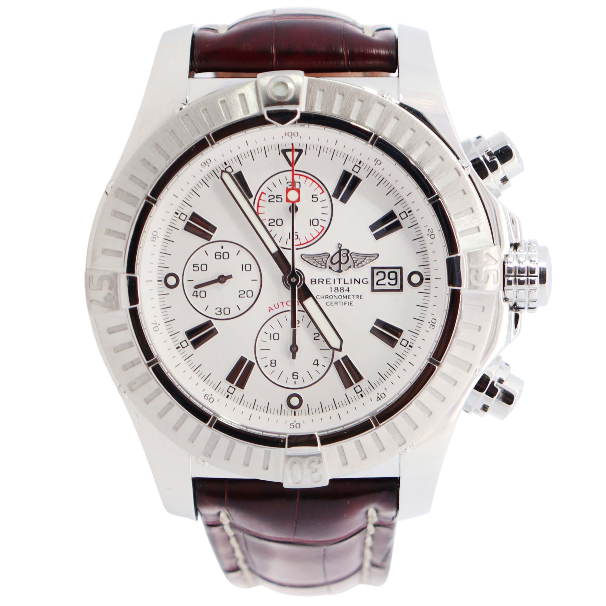 Breitling Super Avenger 48mm White Dial Watch Ref# A13370 - Happy Jewelers Fine Jewelry Lifetime Warranty