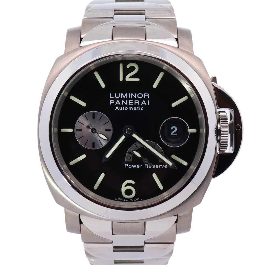 Panerai Luminor 44mm Stainless Steel Black Stick & Arabic Dial Watch Reference# PAM00171 - Happy Jewelers Fine Jewelry Lifetime Warranty