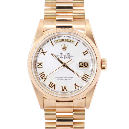 Rolex Day-Date 36mm White Dial Watch Ref# 18038 - Happy Jewelers Fine Jewelry Lifetime Warranty