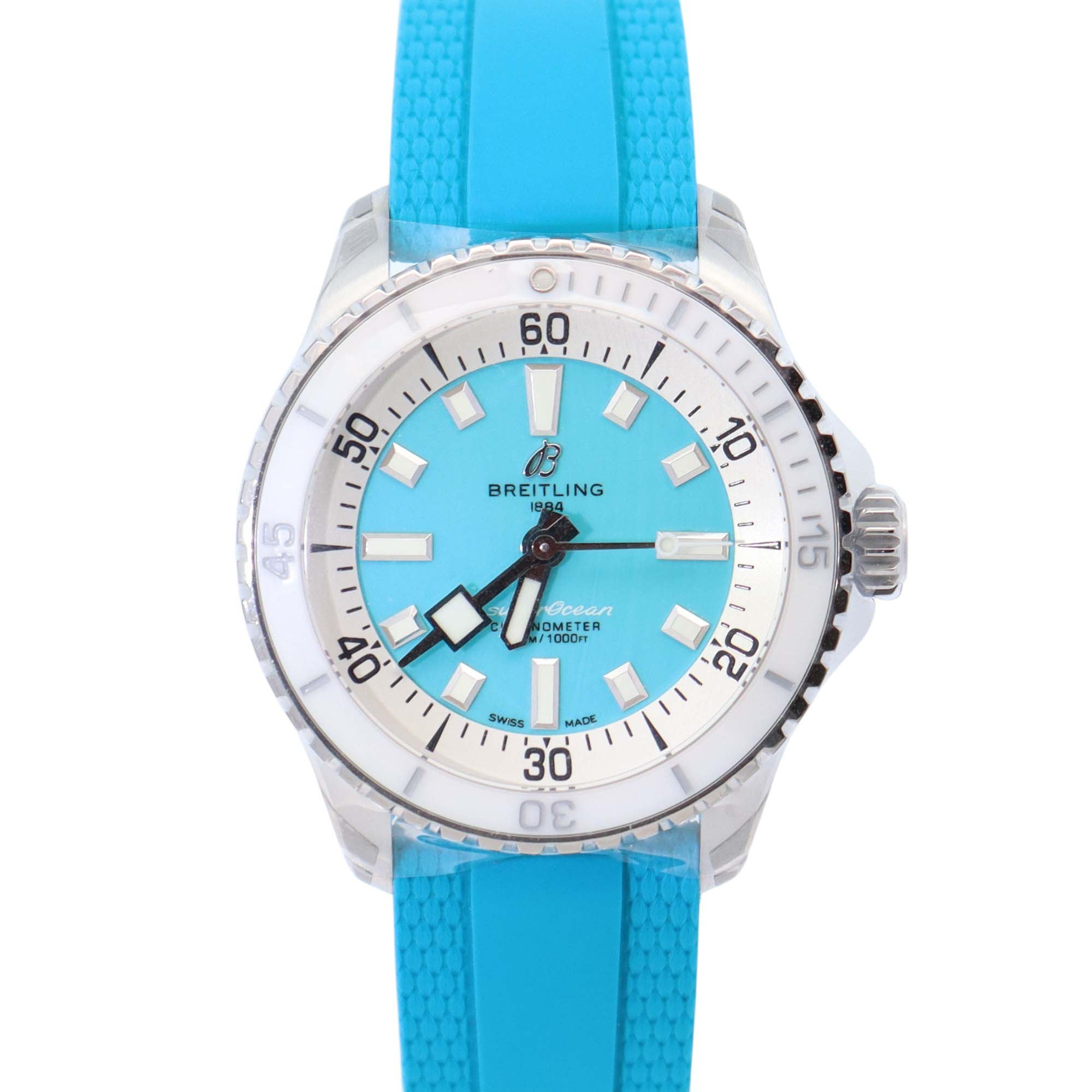 Breitling Superocean 36mm Blue Dial Watch Ref# A17377 - Happy Jewelers Fine Jewelry Lifetime Warranty