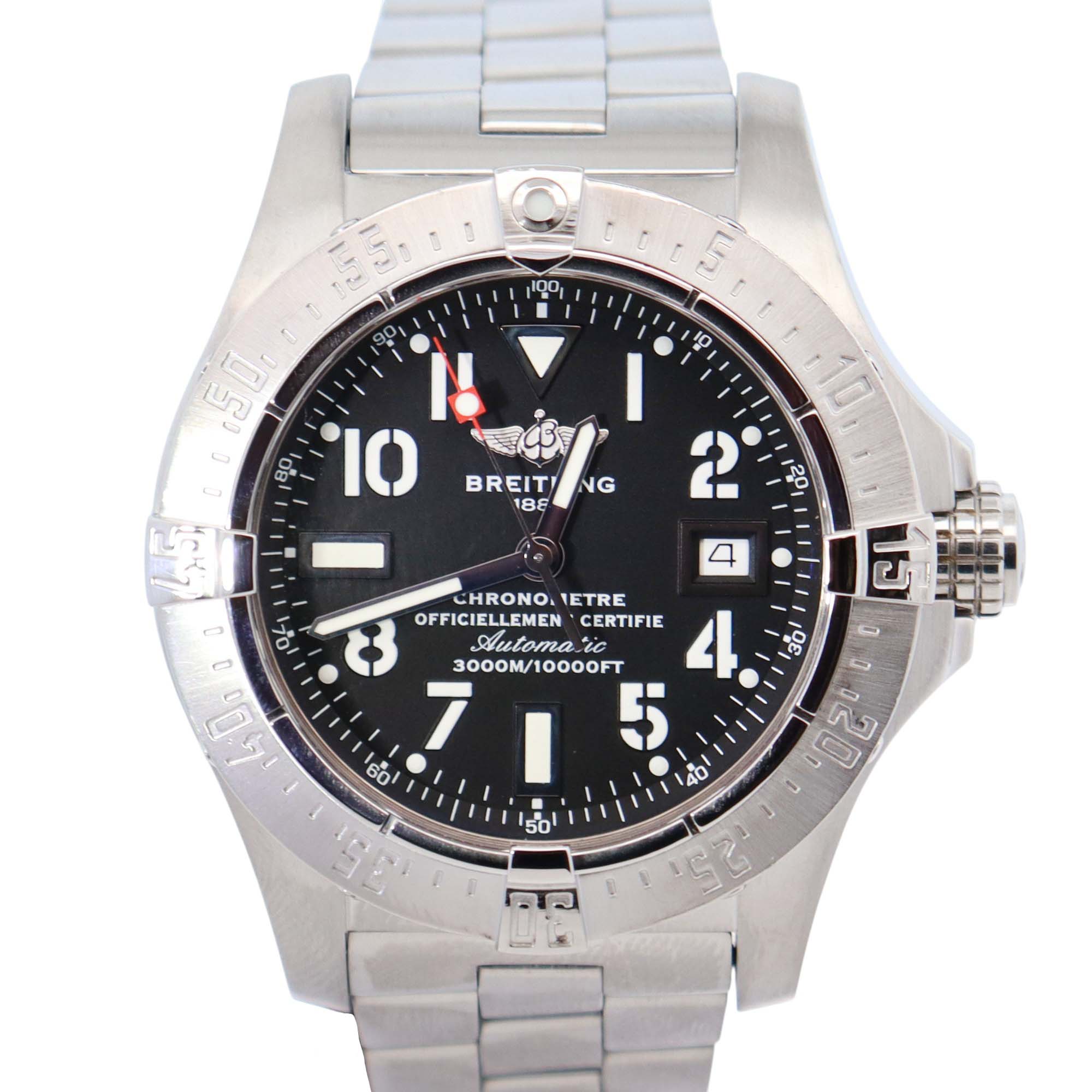 Breitling Avenger 44mm Black Dial Watch Ref# A17330 - Happy Jewelers Fine Jewelry Lifetime Warranty