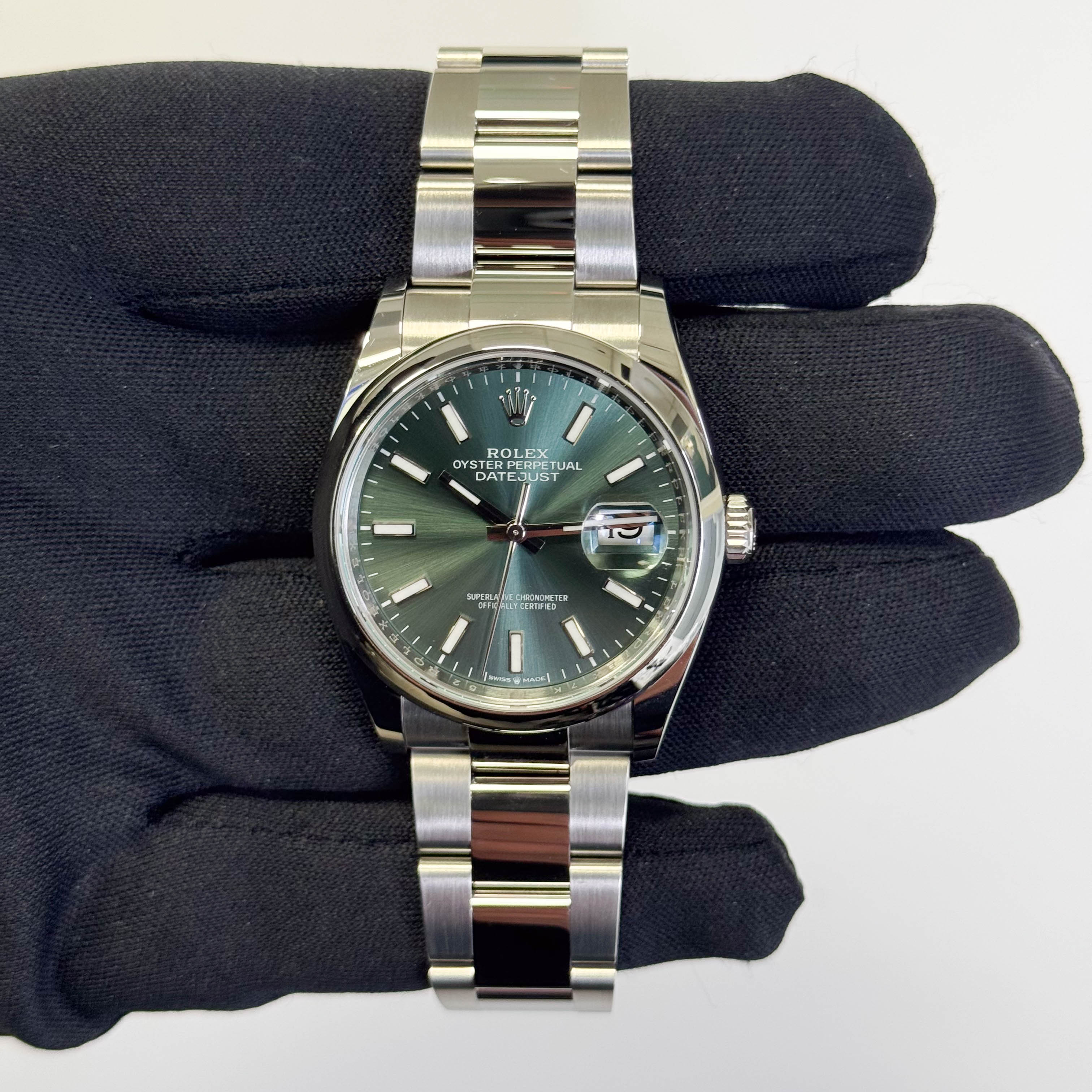 Rolex Datejust 36mm Green Dial Watch Ref# 126200 - Happy Jewelers Fine Jewelry Lifetime Warranty