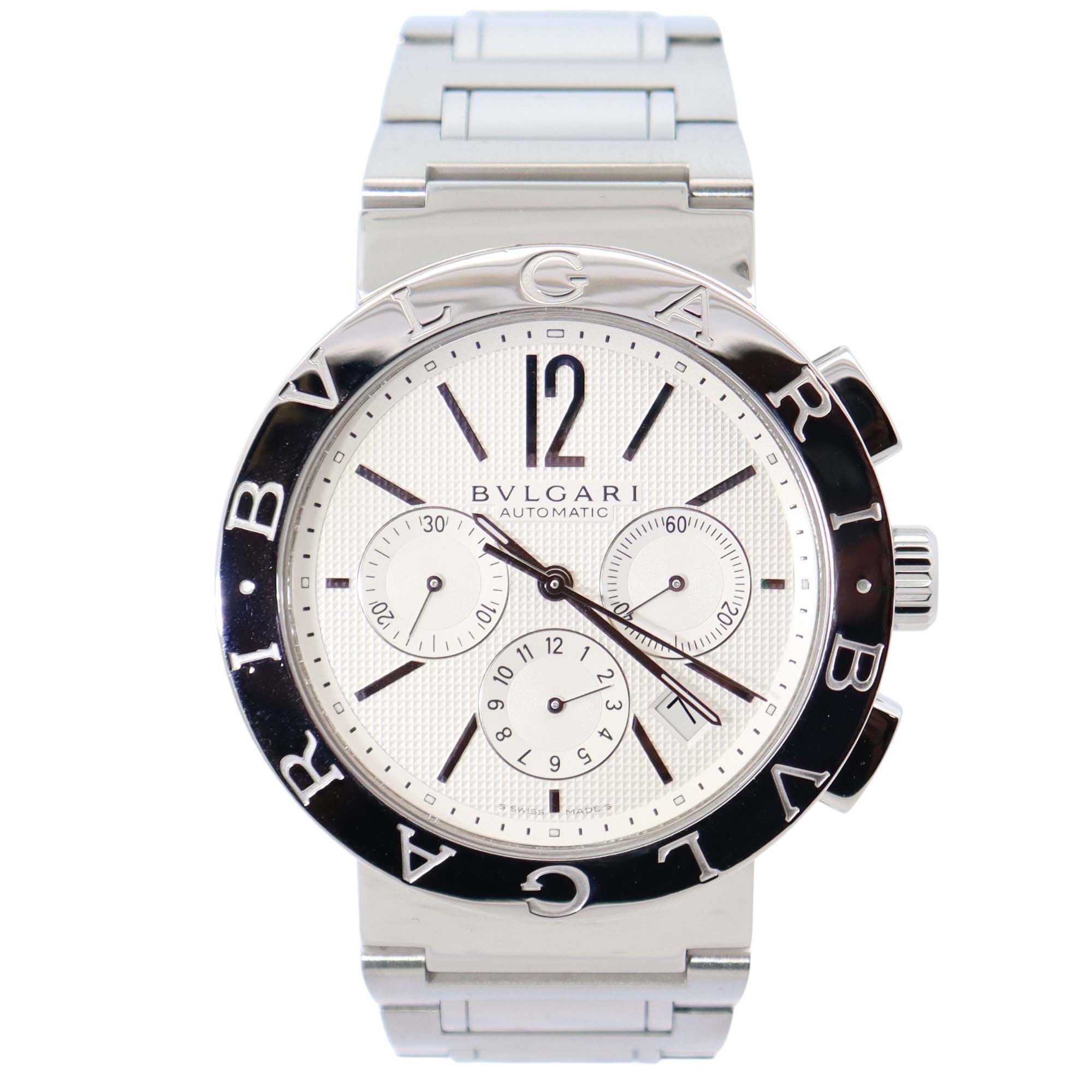 Bvlgari Bulgari 42mm Silver Dial Watch Ref# BB 42 SS CH - Happy Jewelers Fine Jewelry Lifetime Warranty