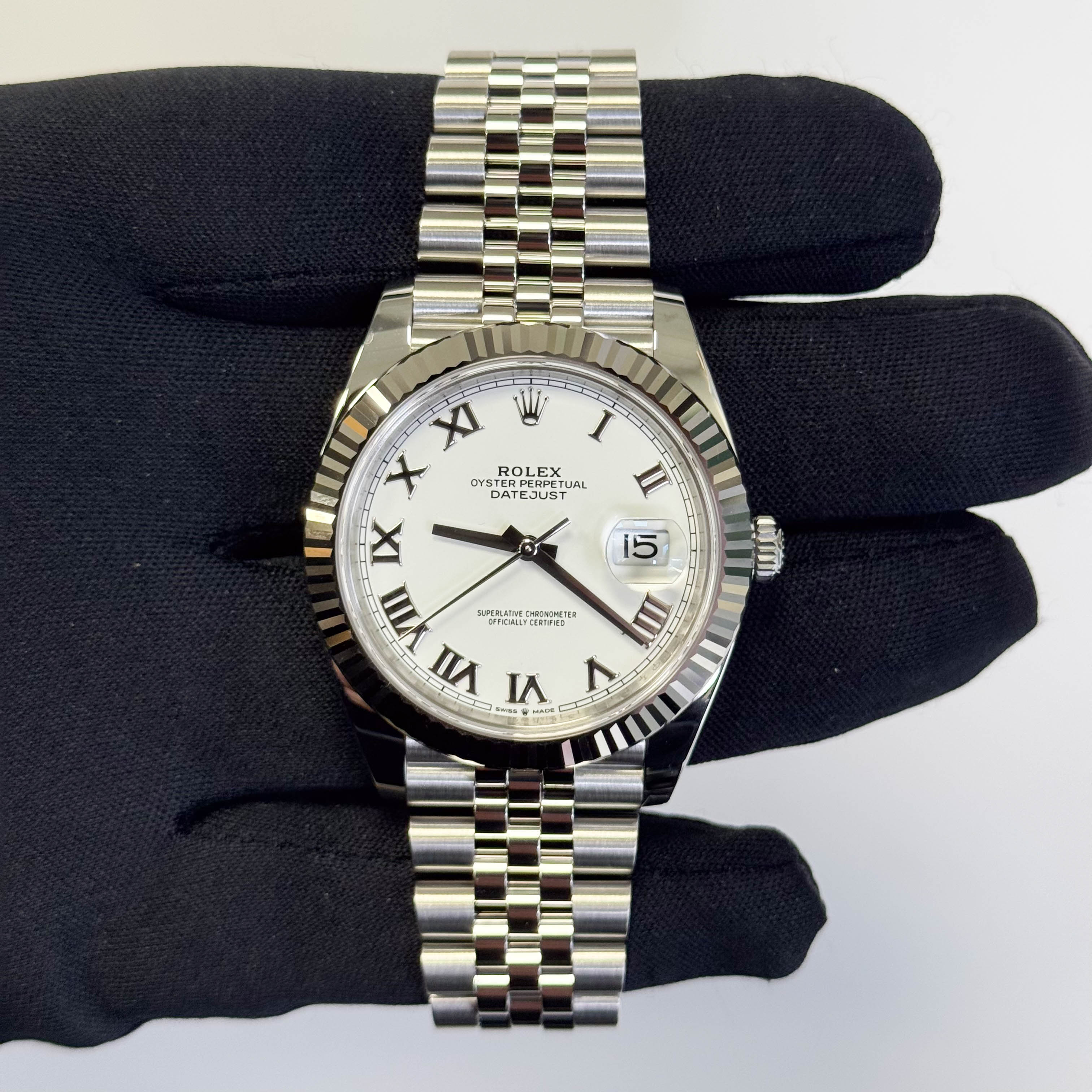 Rolex Datejust 41mm White Dial Watch Ref# 126334 - Happy Jewelers Fine Jewelry Lifetime Warranty