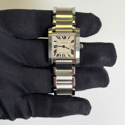 Cartier Tank 25mm White Dial Watch Ref# W51011Q3