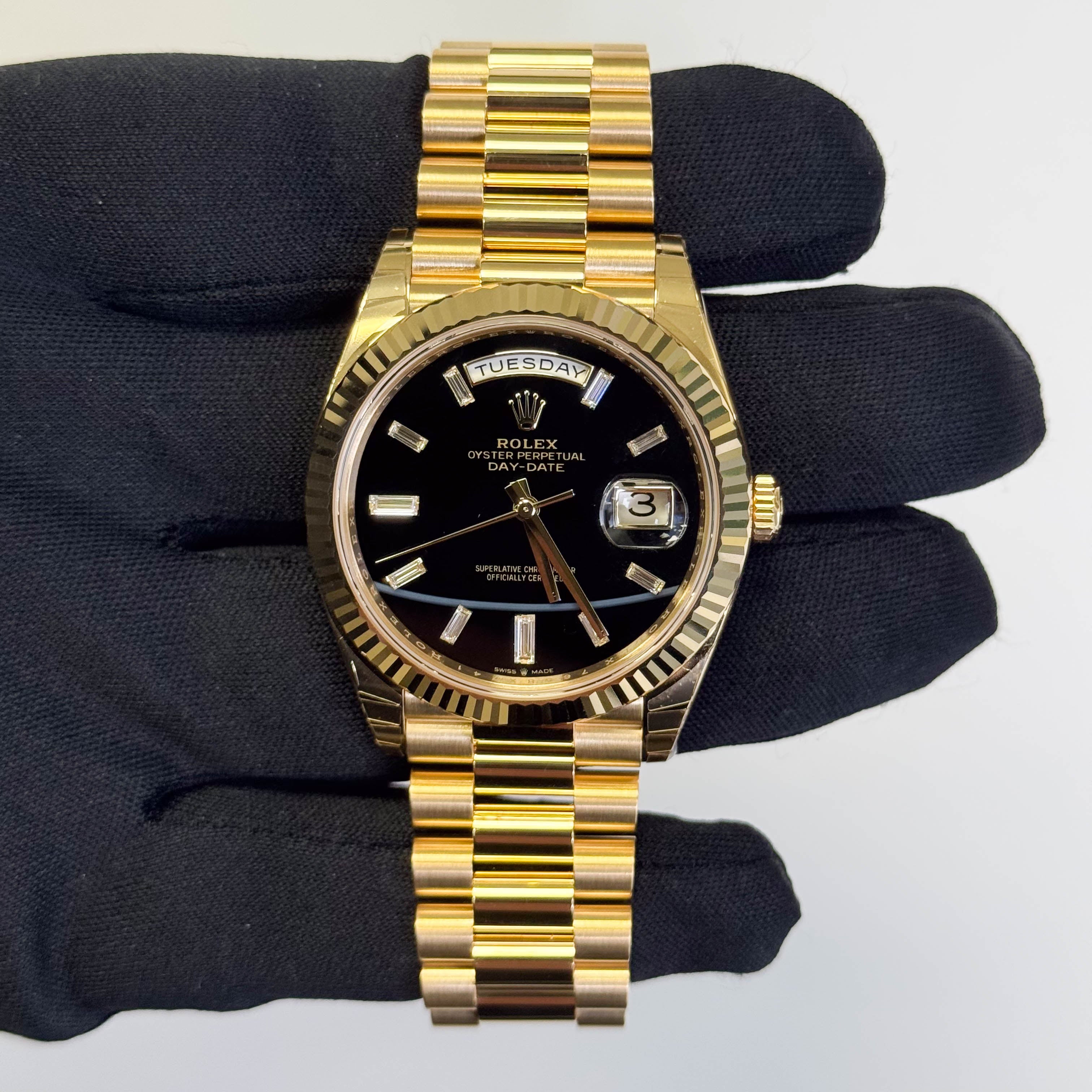 Rolex Day-Date 40mm Onyx Dial Watch Ref# 228238 – Happy Jewelers