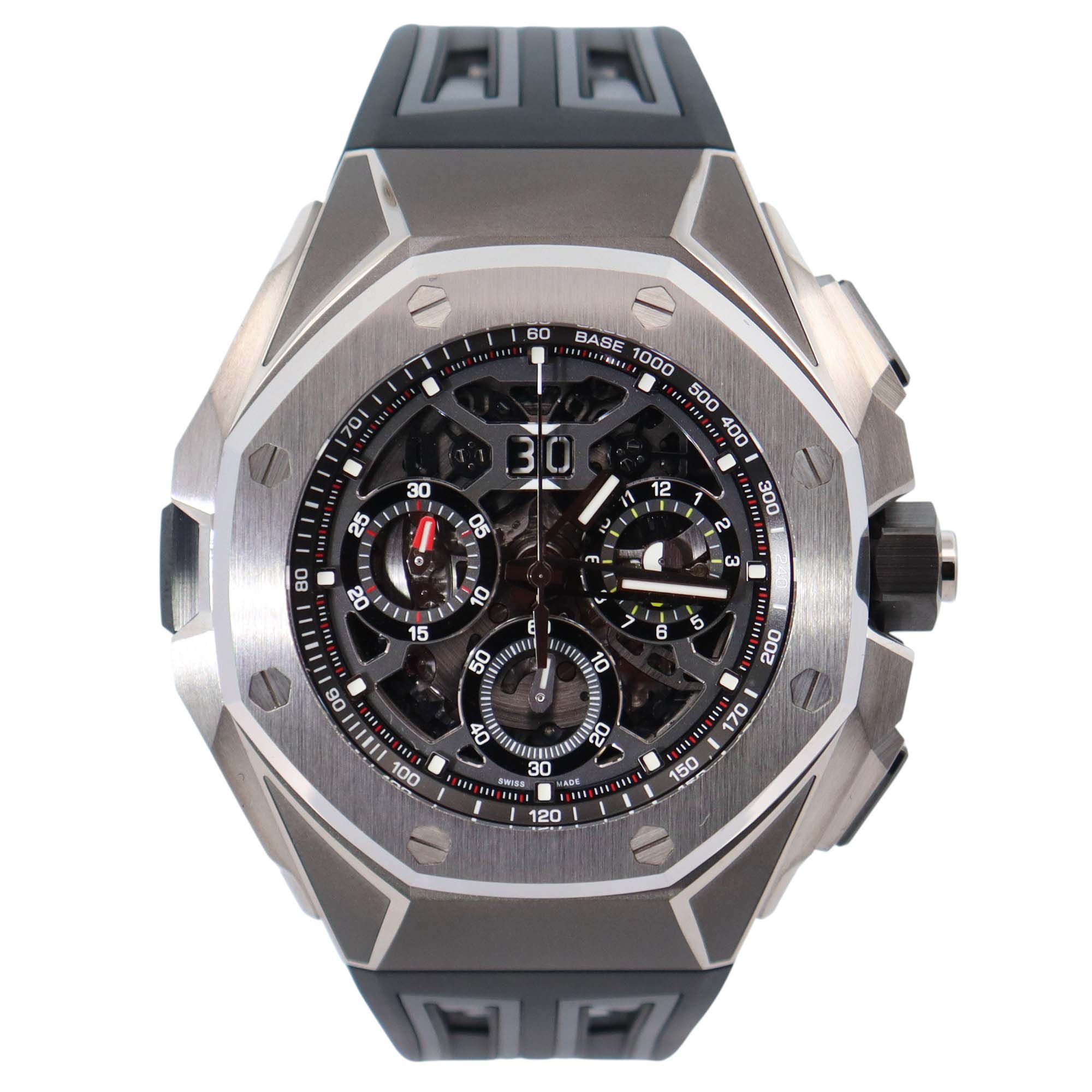 Audemars Piguet Royal Oak 43mm Openwork Dial Watch Ref# 26650TI.OO.D013CA.01 - Happy Jewelers Fine Jewelry Lifetime Warranty
