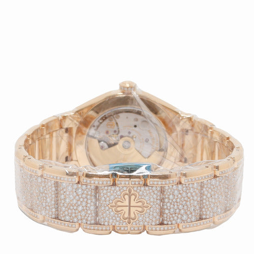 Patek Philippe Ladies Twenty~4 Factory Rose Gold 36mm Factory Paved Diamond Dial Watch Reference# 7300/1450r - Happy Jewelers Fine Jewelry Lifetime Warranty