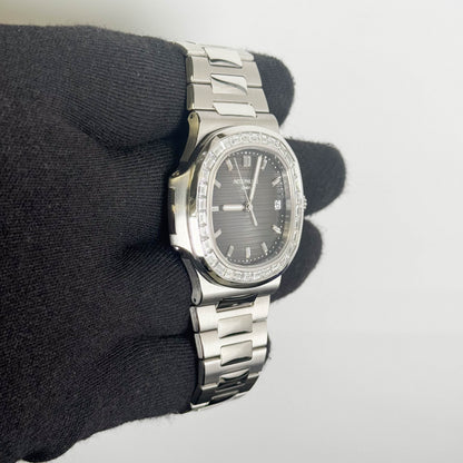 Patek Philippe Nautilus 40mm Sunburst Charcoal Gray Dial Watch Ref# 5711/110P-001