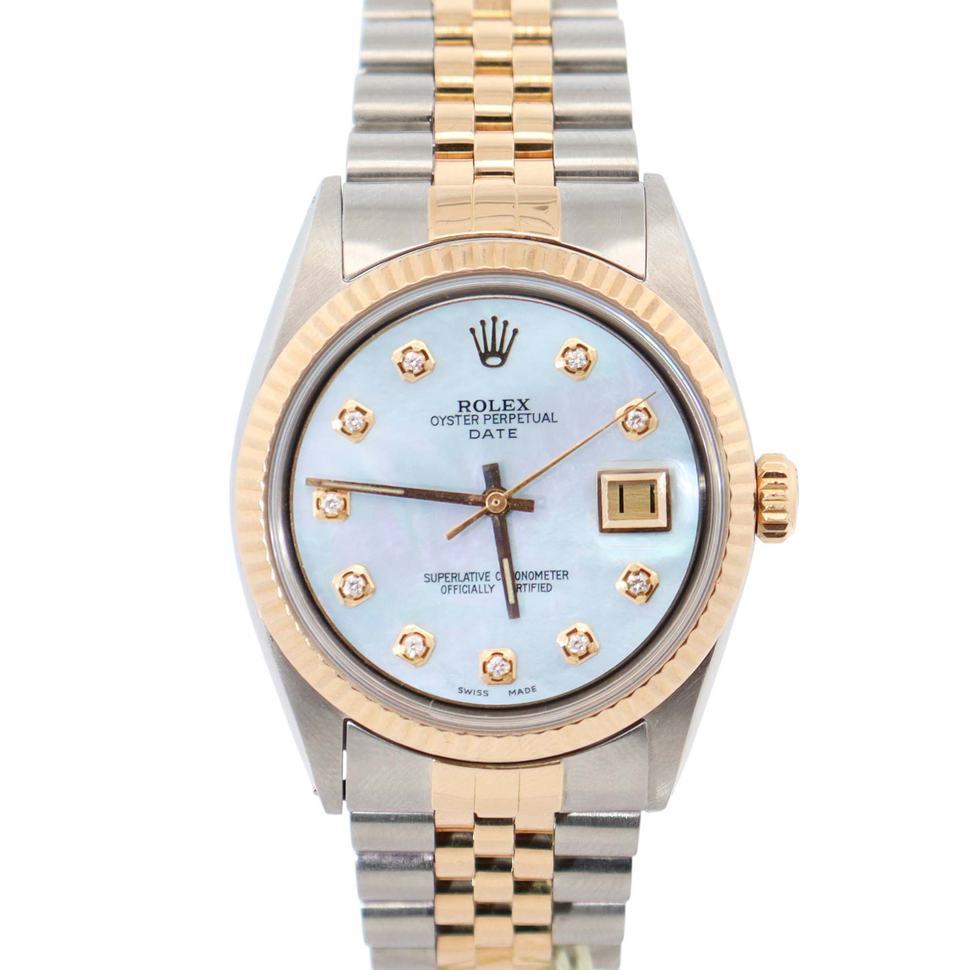 Rolex Datejust 36mm MOP Dial Watch Ref# 1601 - Happy Jewelers Fine Jewelry Lifetime Warranty