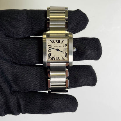 Cartier Tank 25mm White Dial Watch Ref# W51011Q3