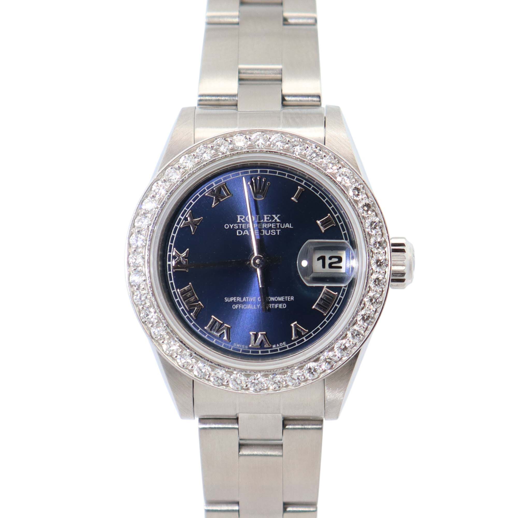 Rolex Oyster Perpetual 26mm Blue Dial Watch Ref# 79190 – Happy