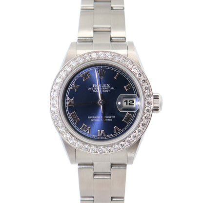 Rolex Oyster Perpetual 26mm Blue Dial Watch Ref# 79190 - Happy Jewelers Fine Jewelry Lifetime Warranty