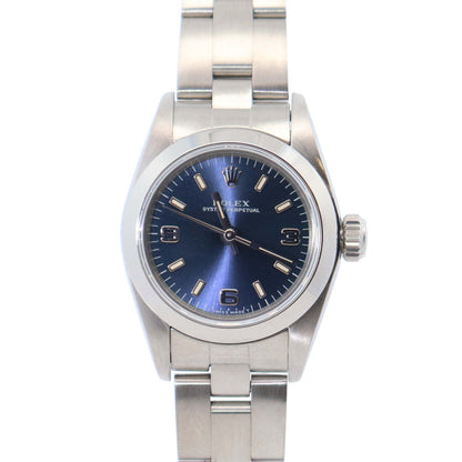 Rolex Oyster Perpetual 26mm Blue Dial Watch Ref# 67180 - Happy Jewelers Fine Jewelry Lifetime Warranty