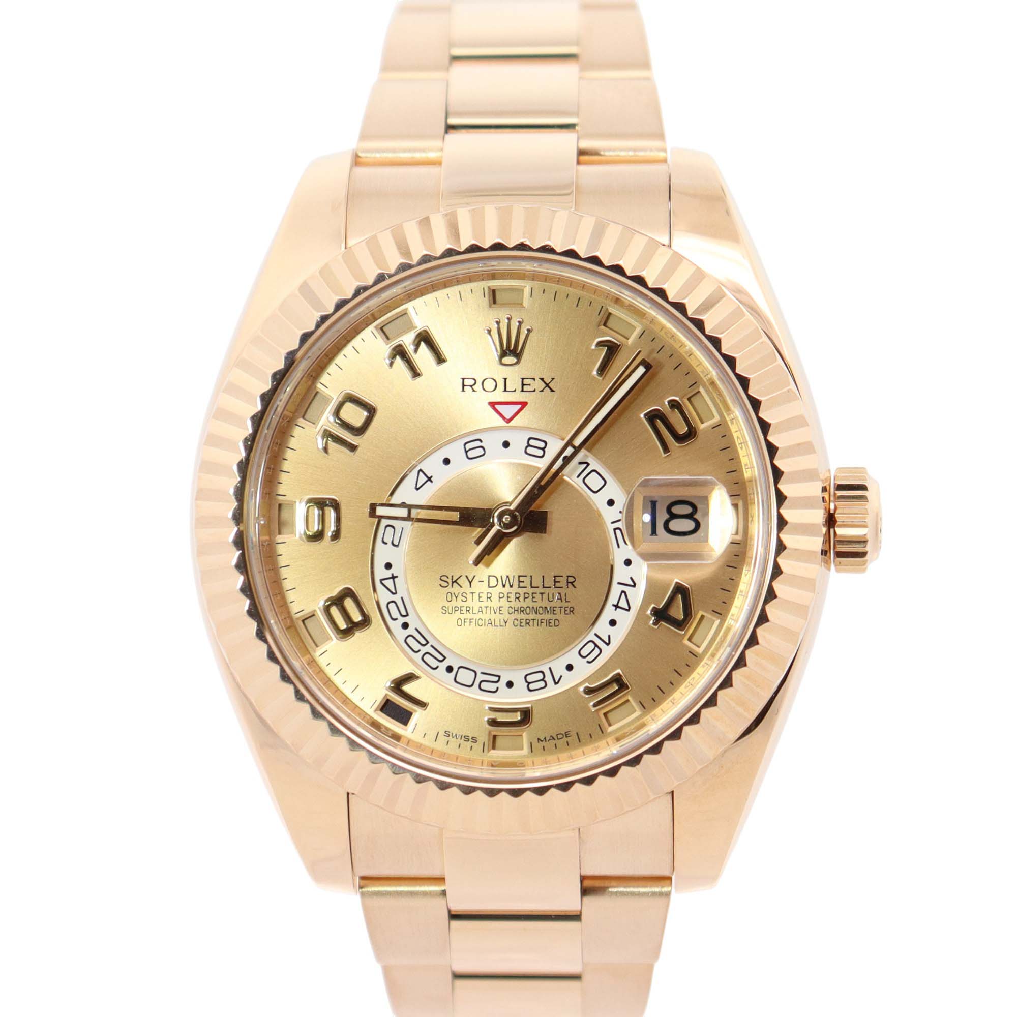 Rolex Sky-Dweller 42mm Champagne Dial Watch Ref# 326938 - Happy Jewelers Fine Jewelry Lifetime Warranty
