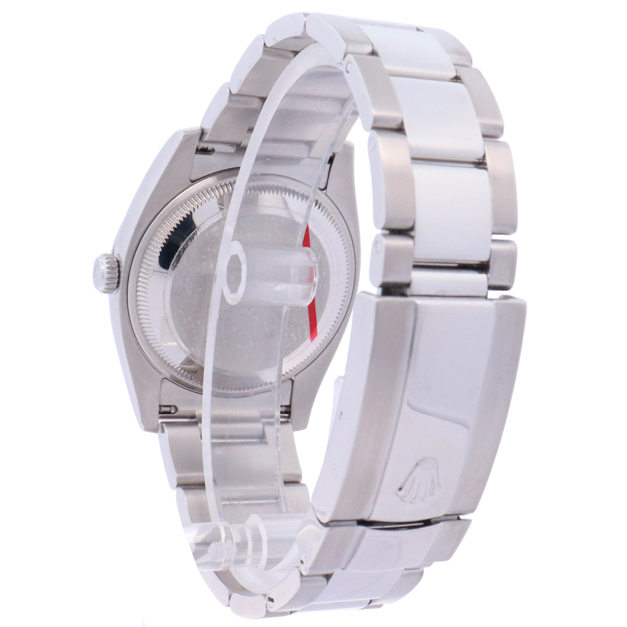 Rolex Oyster Perpetual Date 34mm Stainless Steel Black Stick Dial Watch Reference# 115200 - Happy Jewelers Fine Jewelry Lifetime Warranty