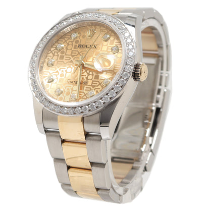 Rolex Datejust Yellow Gold & Stainless Steel 36mm Jubilee Diamond Dial Watch Reference# 116203 - Happy Jewelers Fine Jewelry Lifetime Warranty