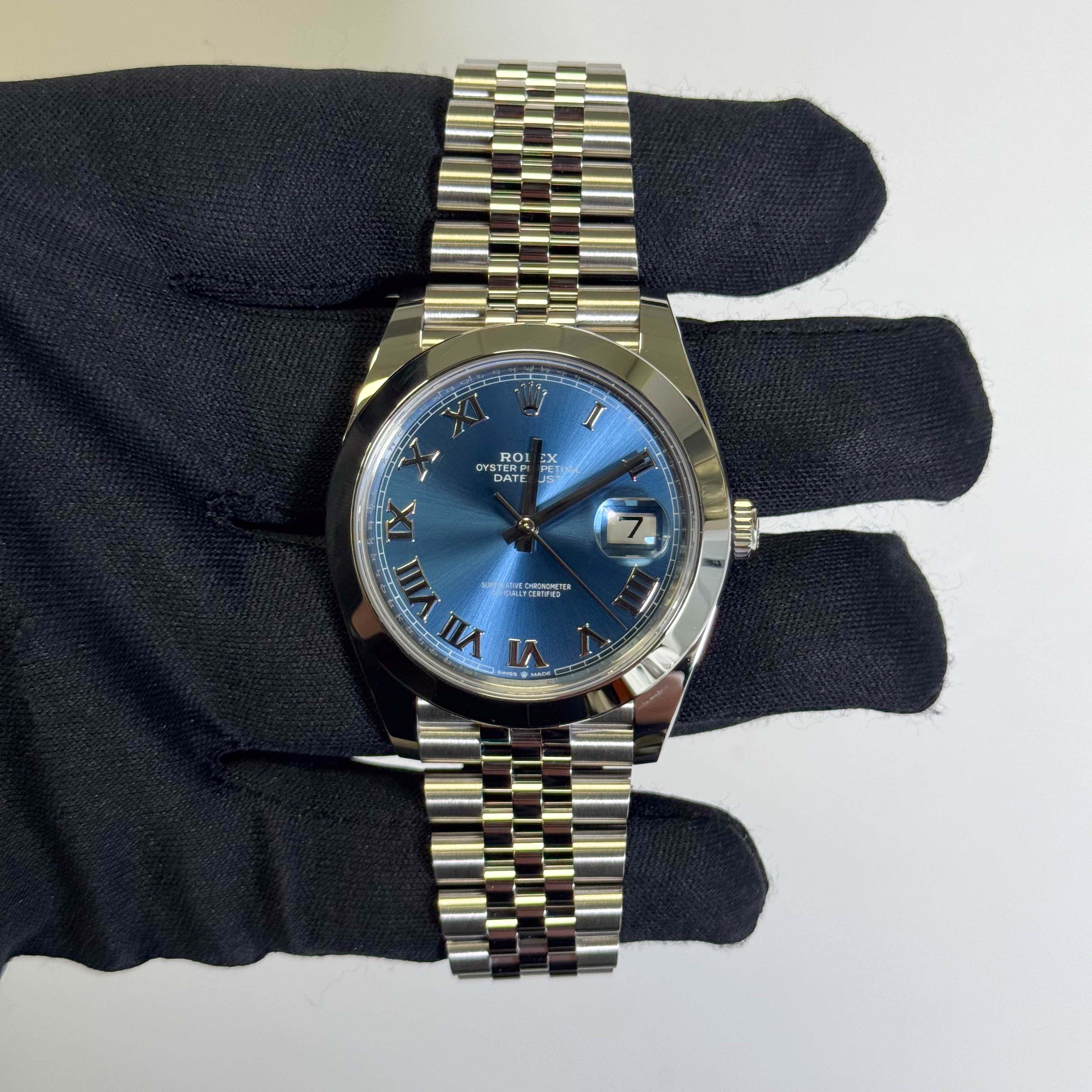 Rolex Datejust 41mm Blue Dial Watch Ref# 126300 - Happy Jewelers Fine Jewelry Lifetime Warranty