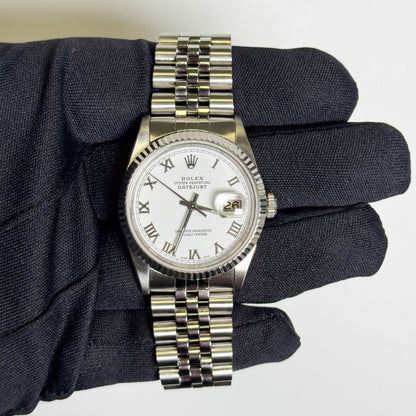 Rolex Datejust 36mm White Dial Watch Ref# 16234 - Happy Jewelers Fine Jewelry Lifetime Warranty