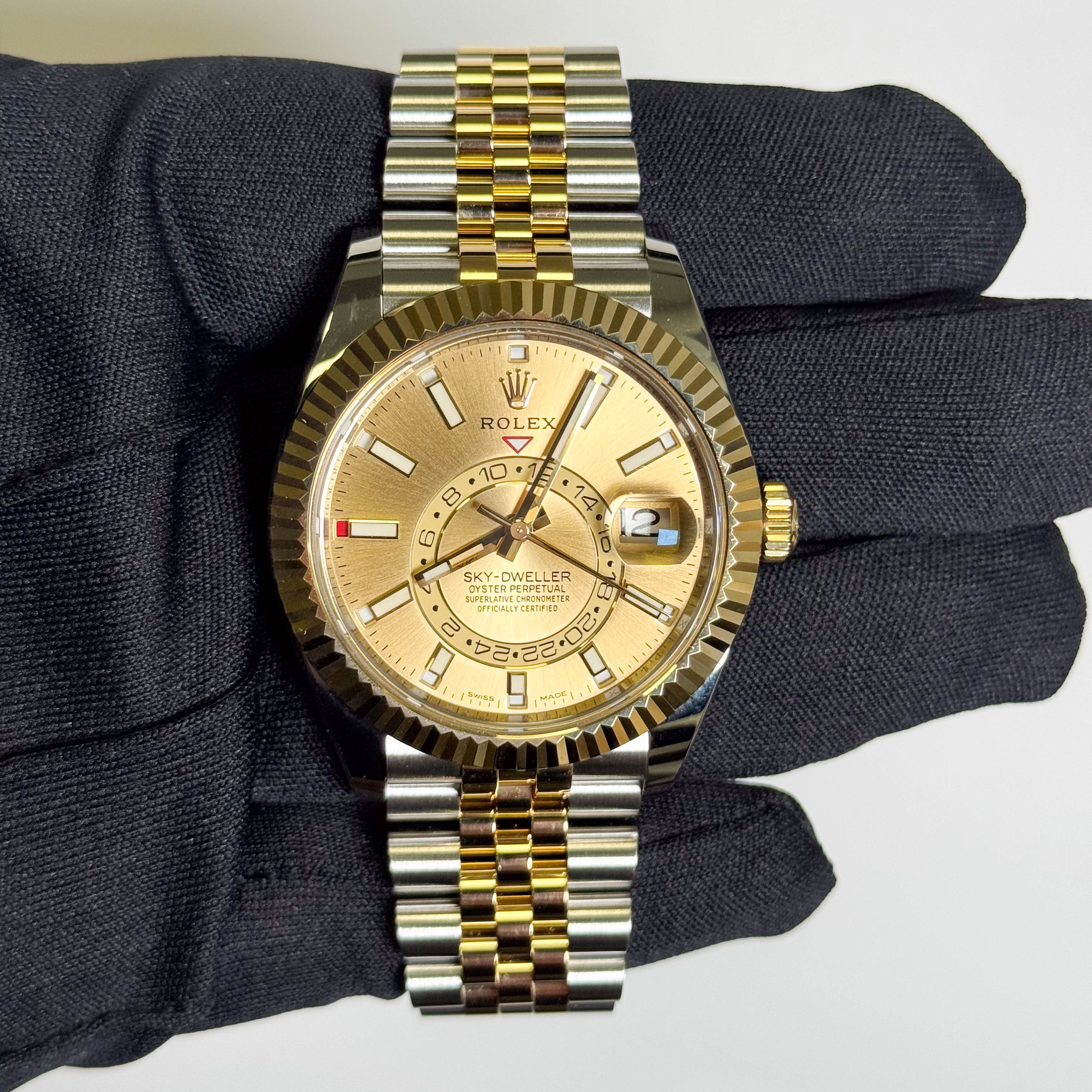 Rolex Sky-Dweller 42mm Champagne Dial Watch Ref# 326933 - Happy Jewelers Fine Jewelry Lifetime Warranty