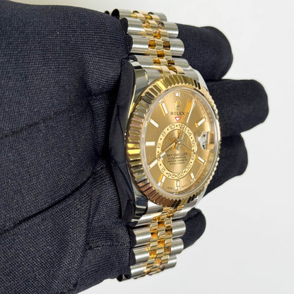 Rolex Sky-Dweller 42mm Champagne Dial Watch Ref# 326933 - Happy Jewelers Fine Jewelry Lifetime Warranty