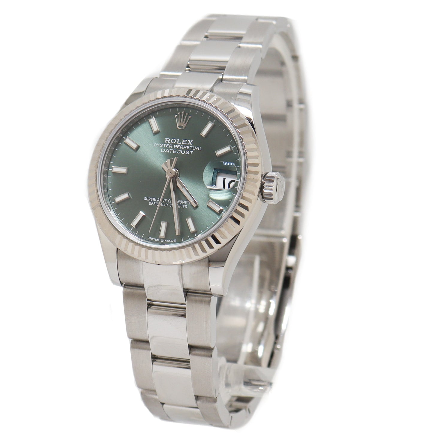 Rolex Ladies Datejust Stainless Steel 31mm Mint Green Stick Dial Watch Reference# 278274 - Happy Jewelers Fine Jewelry Lifetime Warranty