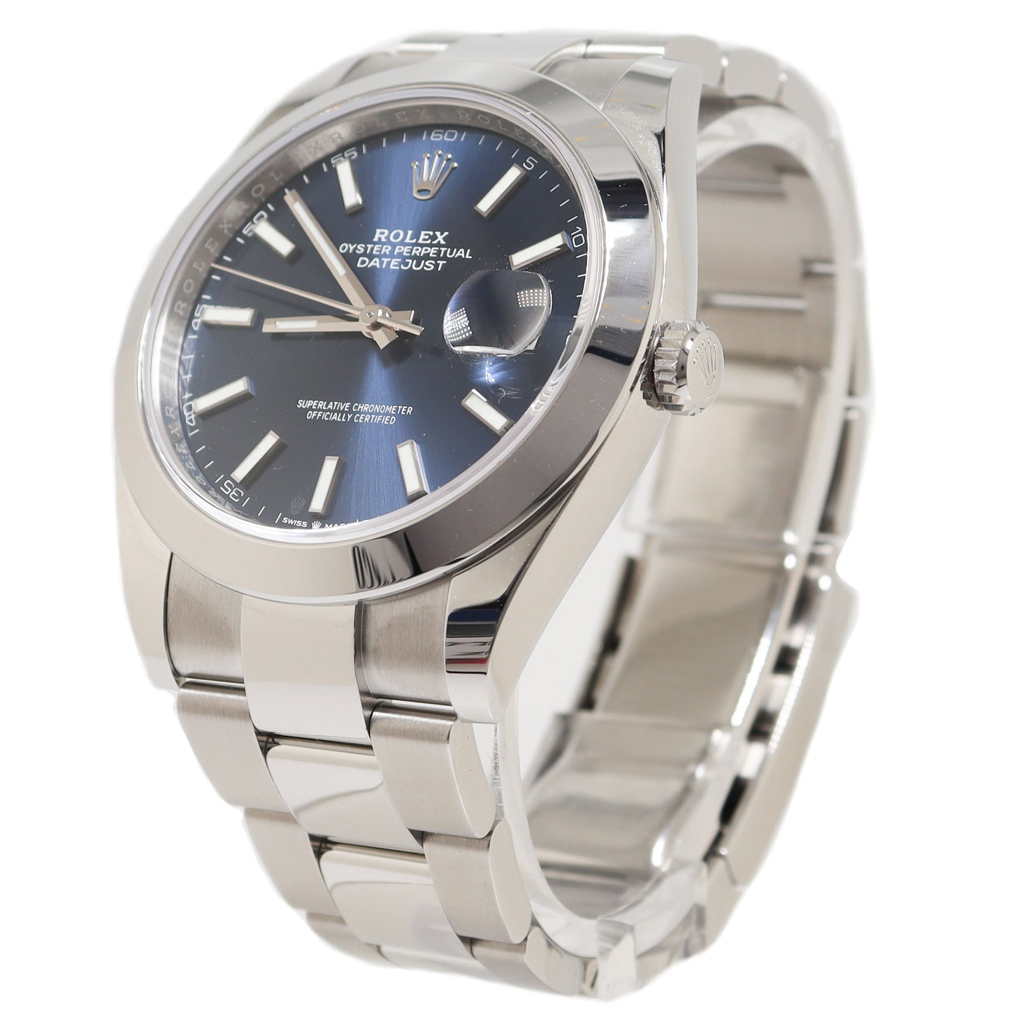 Load image into Gallery viewer, Rolex Datejust Stainless Steel 41mm Blue Stick Dial Watch Reference#:126300 - Happy Jewelers Fine Jewelry Lifetime Warranty
