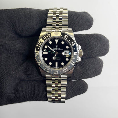 Rolex GMT-Master II 40mm Black Dial Watch Ref# 126710GRNR