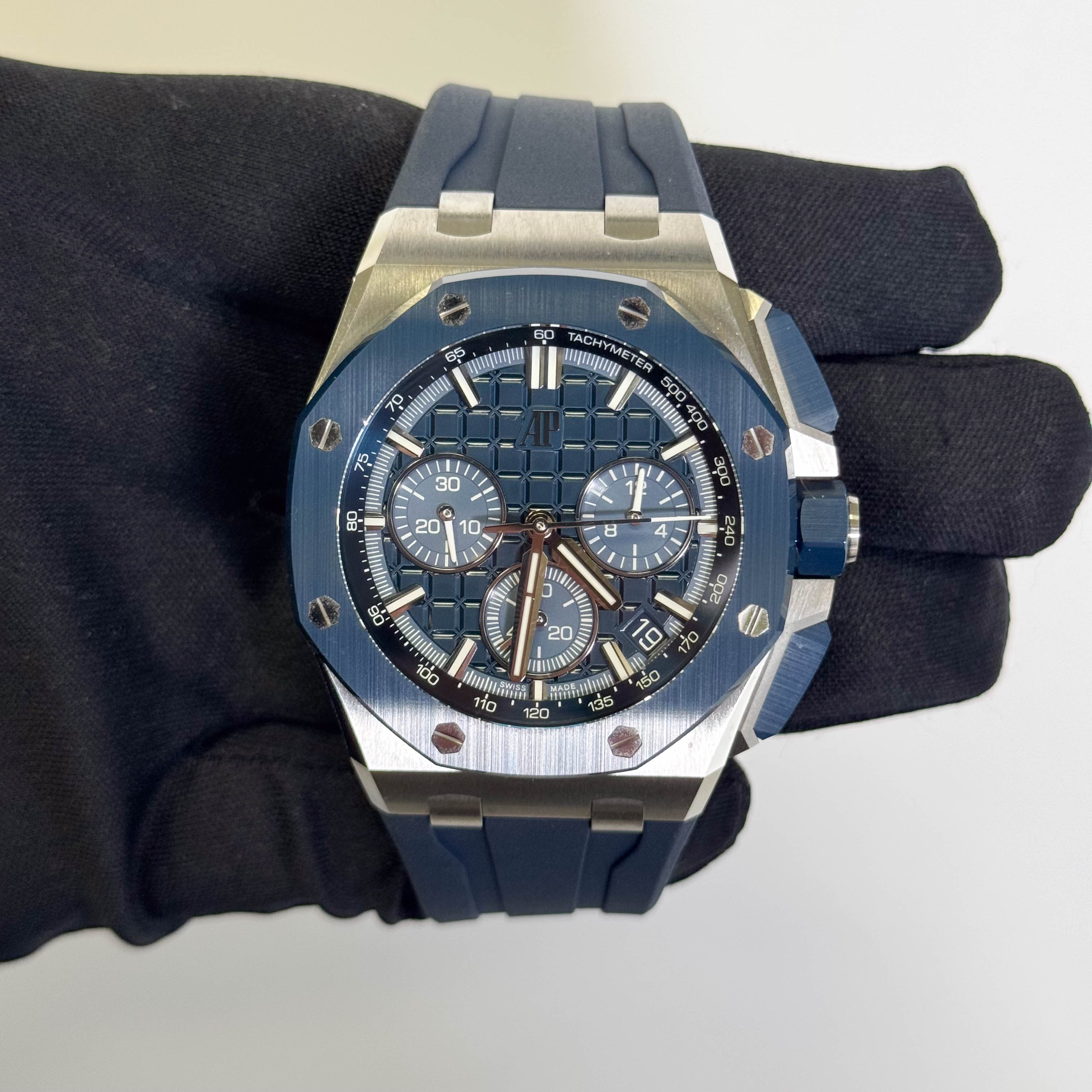 Audemars Piguet Royal Oak 44mm Blue Dial Watch Ref# 26420SO.OO.A029VE.01 - Happy Jewelers Fine Jewelry Lifetime Warranty