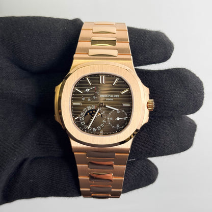Patek Philippe Nautilus 40mm Brown Stick Dial Watch Ref#  5712/1R-001
