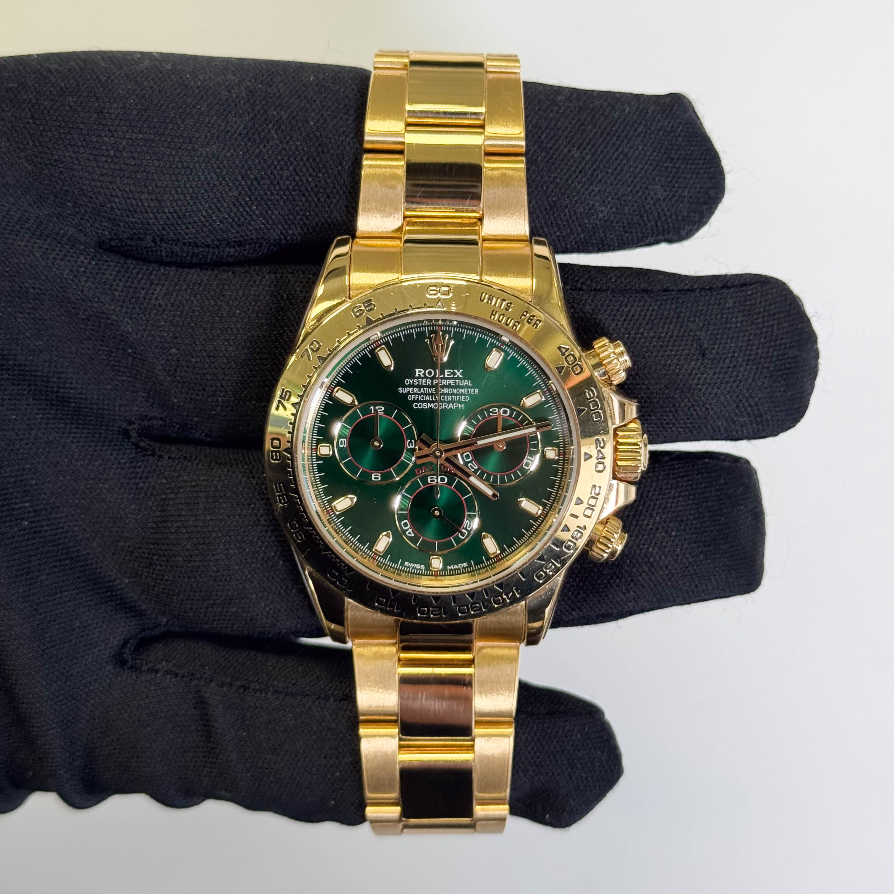 Rolex Daytona 40mm Green Chronograph Stick Dial "John Mayer" Watch Ref# 116508